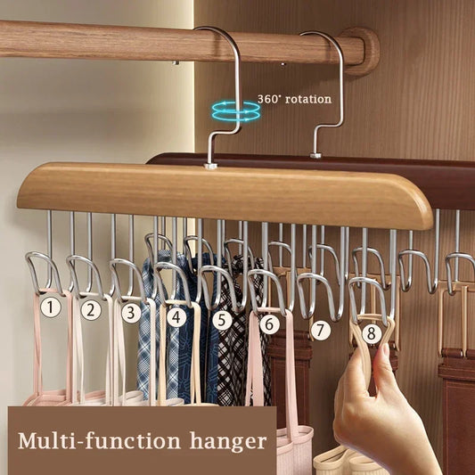 Cabide Multifuncional Woodhanging 1/6 pçs, unissex, suporte para cintos,gravatas,cachecóis,camisolas e peças íntimas.